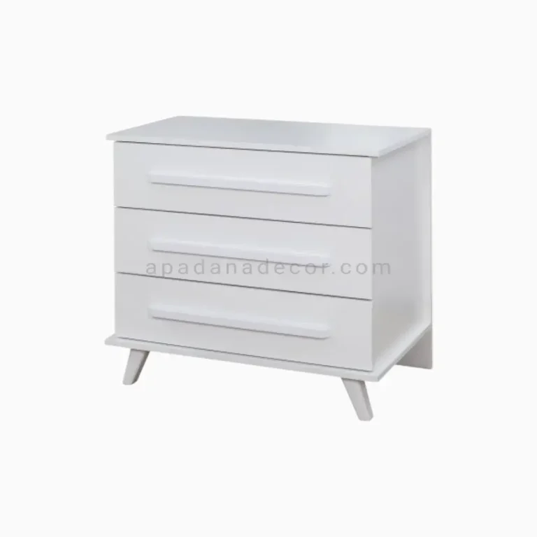 دراور سه کشو فلورانس سفید نوزادی بدون قاب آینه