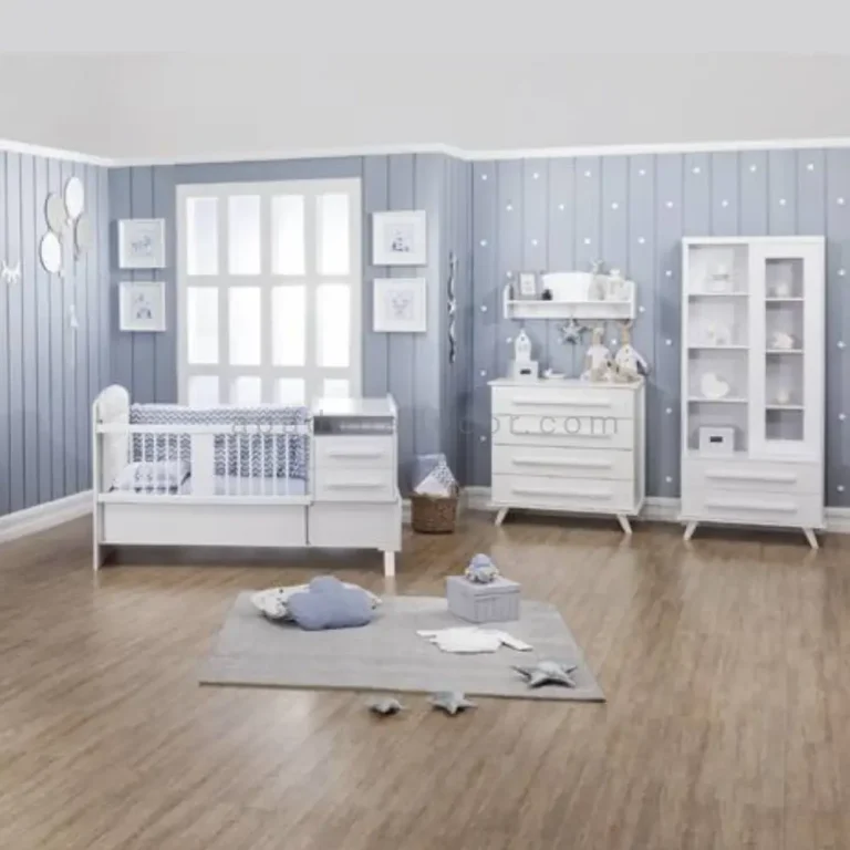 دراور سه کشو فلورانس سفید نوزادی بدون قاب آینه