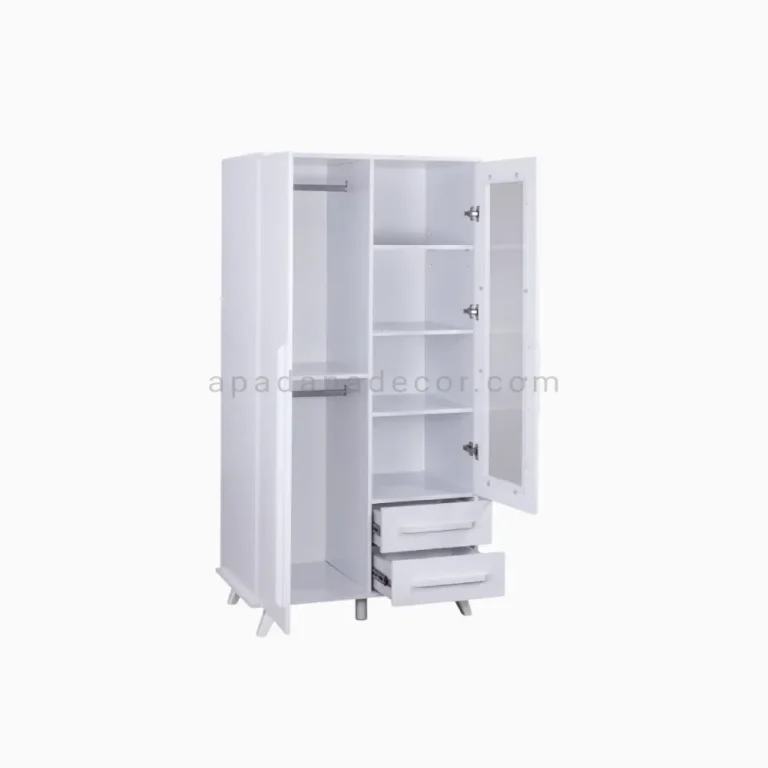 کمد ویترین دار فلورانس سفید نوزادی