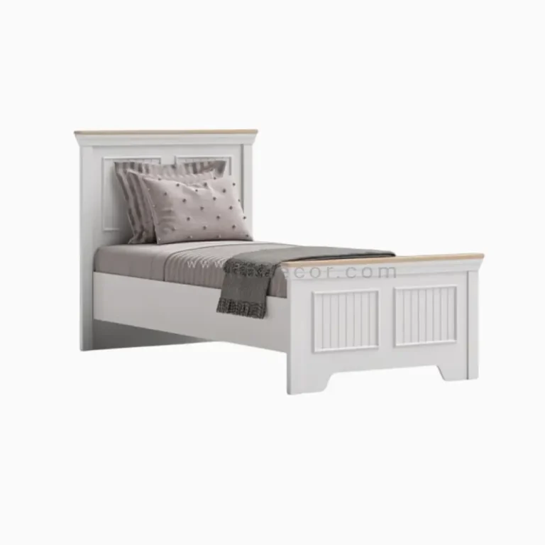 تخت مونته 90*200-سفید چوب روشن