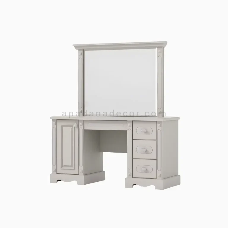 میز آرایش رمانتیک طوسی همراه با آینه