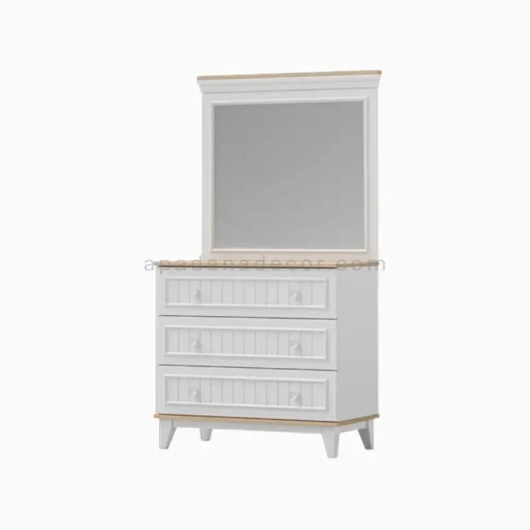 دراور (بدون قاب آینه) مونته-سفید چوب روشن