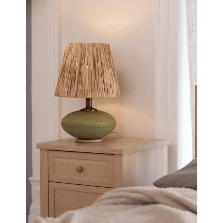 آباژور کوتاه سبز طرح چوبی