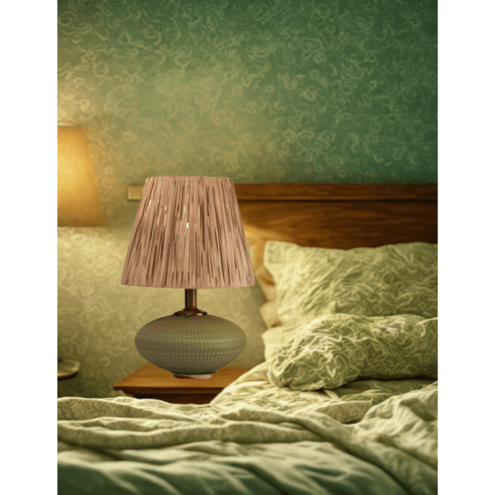 آباژور کوتاه سبز طرح چوبی