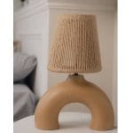 آباژور کوتاه کرمی طرح نیم دایره